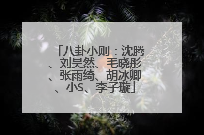 八卦小则：沈腾、刘昊然、毛晓彤、张雨绮、胡冰卿、小S、李子璇