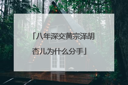 八年深交黄宗泽胡杏儿为什么分手