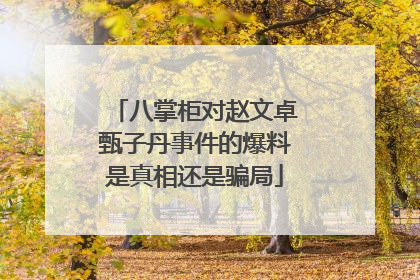 八掌柜对赵文卓甄子丹事件的爆料是真相还是骗局