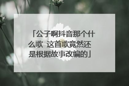 公子啊抖音那个什么歌 这首歌竟然还是根据故事改编的