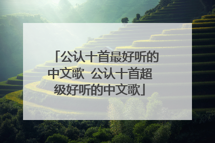 公认十首最好听的中文歌 公认十首超级好听的中文歌
