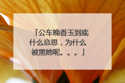 公车晚香玉到底什么意思,为什么被黑她呢。。。