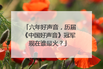 六年好声音，历届《中国好声音》冠军现在谁最火？