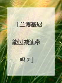 兰博基尼能过减速带吗？
