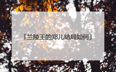 兰陵王的郑儿结局如何