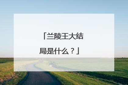 兰陵王大结局是什么?