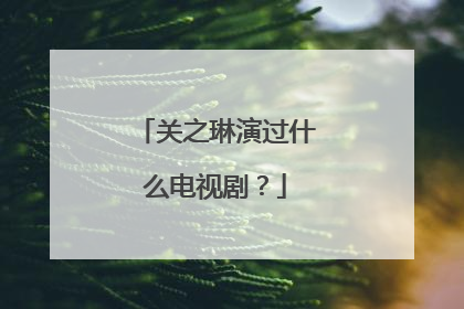 关之琳演过什么电视剧？