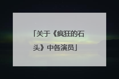 关于《疯狂的石头》中各演员
