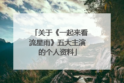 关于《一起来看流星雨》五大主演的个人资料