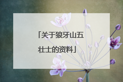 关于狼牙山五壮士的资料