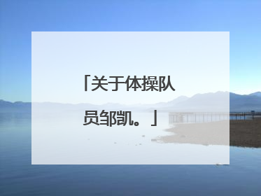 关于体操队员邹凯。