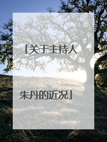 关于主持人朱丹的近况