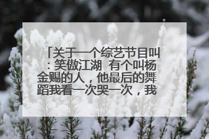 关于一个综艺节目叫：笑傲江湖 有个叫杨金赐的人，他最后的舞蹈我看一次哭一次，我觉得我可能太脆弱了