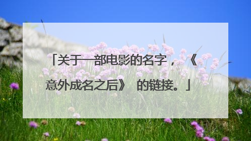 关于一部电影的名字, 《意外成名之后》 的链接。
