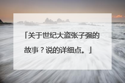 关于世纪大盗张子强的故事?说的详细点。