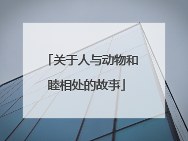 关于人与动物和睦相处的故事