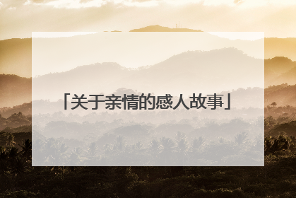关于亲情的感人故事