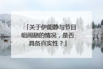 关于伊能静与节目组闹翻的情况,是否具备真实性?