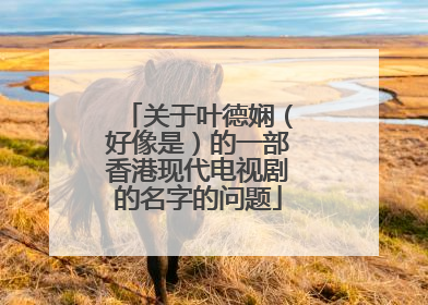 关于叶德娴(好像是)的一部香港现代电视剧的名字的问题