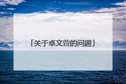 关于卓文萱的问题