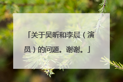 关于吴昕和李晨（演员）的问题。谢谢。