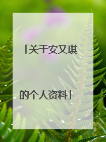 关于安又琪的个人资料