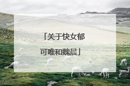 关于快女郁可唯和魏晨