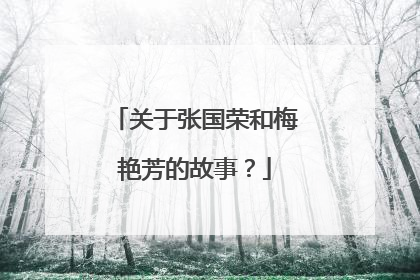 关于张国荣和梅艳芳的故事?