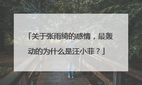 关于张雨绮的感情,最轰动的为什么是汪小菲?