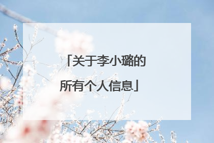 关于李小璐的所有个人信息