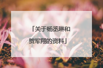 关于杨丞琳和贺军翔的资料