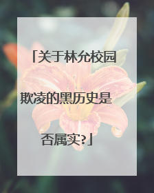 关于林允校园欺凌的黑历史是否属实?