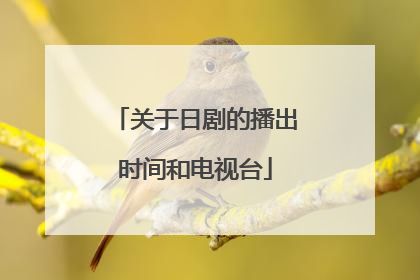 关于日剧的播出时间和电视台