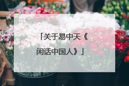 关于易中天《闲话中国人》