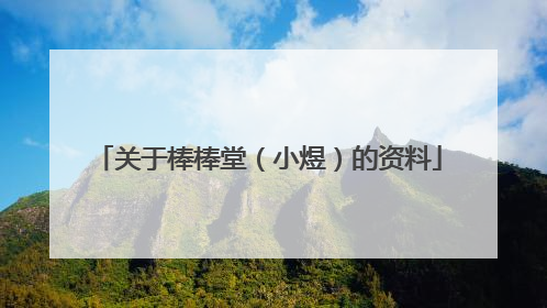 关于棒棒堂（小煜）的资料