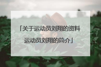 关于运动员刘翔的资料 运动员刘翔的简介