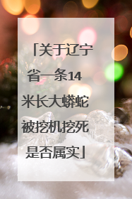 关于辽宁省一条14米长大蟒蛇被挖机挖死是否属实