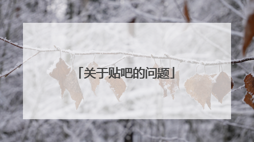 关于贴吧的问题