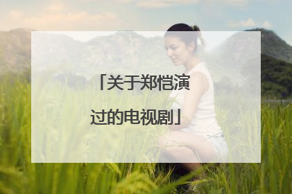 关于郑恺演过的电视剧