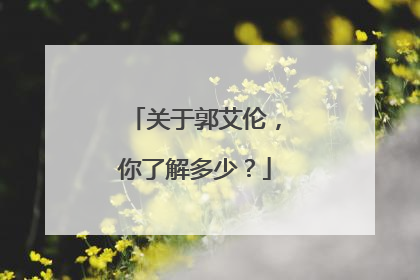 关于郭艾伦,你了解多少?