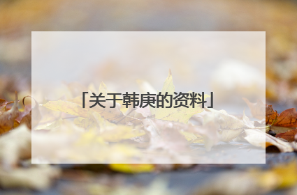 关于韩庚的资料