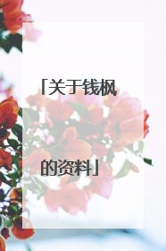 关于钱枫的资料