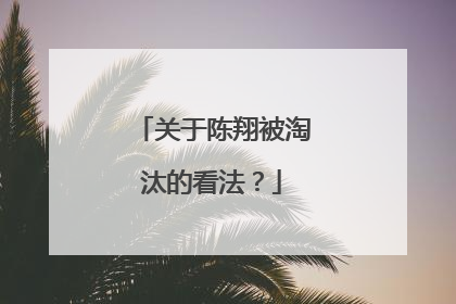 关于陈翔被淘汰的看法？