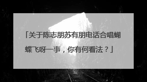 关于陈志朋苏有朋电话合唱蝴蝶飞呀一事,你有何看法?