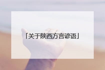 关于陕西方言谚语