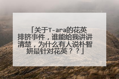 关于T-ara的花英排挤事件，谁能给我讲讲清楚，为什么有人说朴智妍最针对花英？？