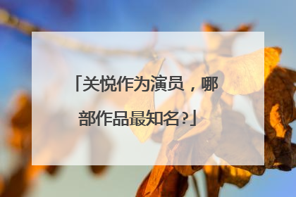 关悦作为演员，哪部作品最知名?