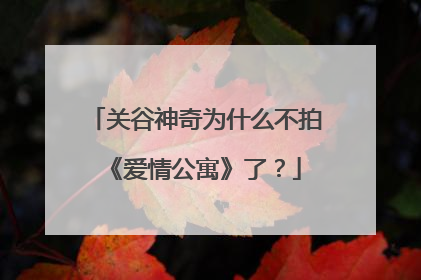 关谷神奇为什么不拍《爱情公寓》了？