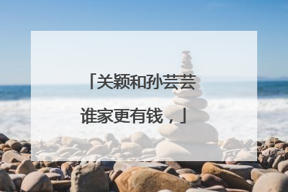 关颖和孙芸芸谁家更有钱,