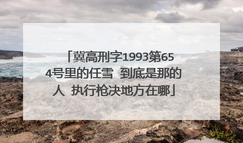 冀高刑字1993第654号里的任雪 到底是那的人 执行枪决地方在哪